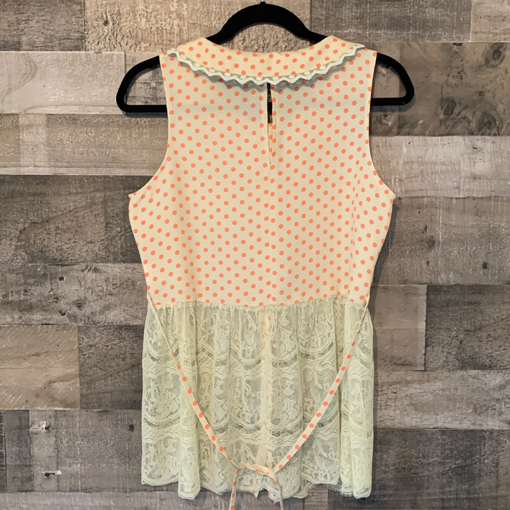 Aniina Sleeveless Polka Top with Peter Pan collar Size M - Picture 15 of 16